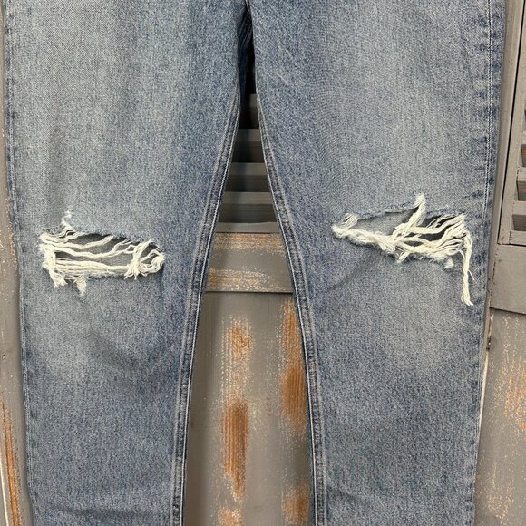 AGOLDE Riley High-Rise Straight Cropped Distressed Jeans Escalate Sz 29 - Picture 5 of 13